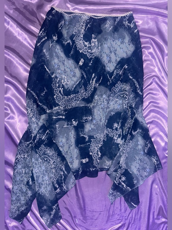 Jessica Dresses & Skirts - Vntg 90s Y2K Whimsigoth Paisley lacehankerchief hem midi skirt M